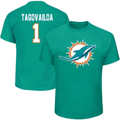 Fanatics Men's Big And Tall Tua Tagovailoa Aqua Miami Dolphins Eligible Receiver Iii Name Number T-shirt