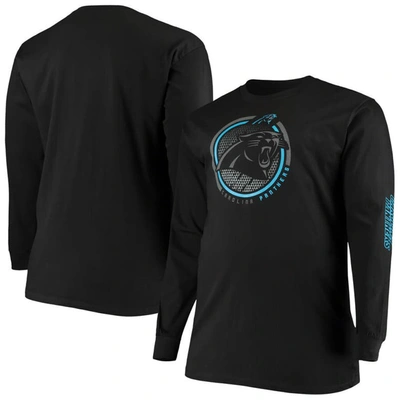 Fanatics Men's Big And Tall Black Carolina Panthers Color Pop Long Sleeve T-shirt