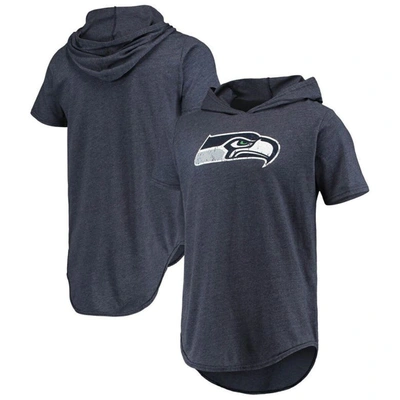 Majestic Men's College Navy Seattle Seahawks Primary Logo Tri-blend Hoodie T-shirt