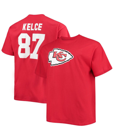 Fanatics Men's Big And Tall Travis Kelce Red Kansas City Chiefs Player Name Number T-shirt
