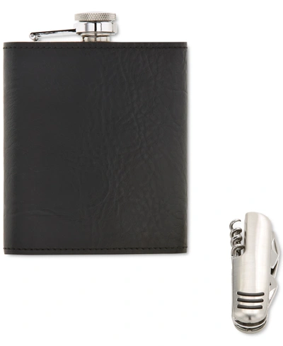 Perry Ellis Portfolio Flask With Multi-tool In Black
