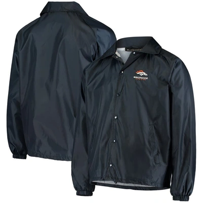 Dunbrooke Men's Navy Denver Broncos Coaches Classic Raglan Full-snap Windbreaker Jacket