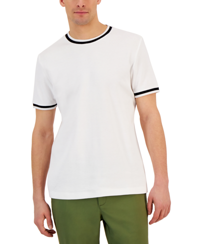 Alfani Men's Solid Supima Blend Crewneck T-shirt, Created For Macy's In White Pure