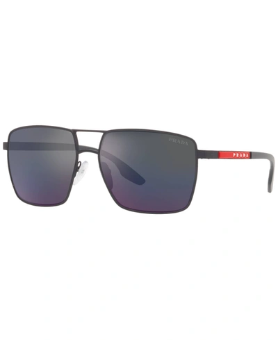 Prada Men's Polarized Sunglasses, Ps 50ws 59 In Blue Rubber