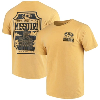Image One Men's Gold Missouri Tigers Comfort Colors Campus Icon T-shirt