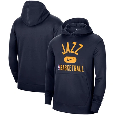 Nike Men's Navy Utah Jazz 2021-2022 Spotlight On Court Performance Practice Pullover Hoodie