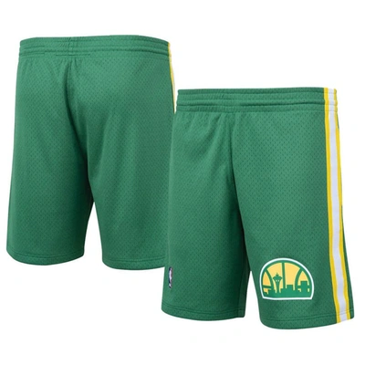 Mitchell & Ness Men's Green Seattle Supersonics Hardwood Classics Logo Swingman Shorts