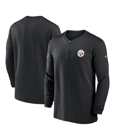 Nike Pittsburgh Steelers Sideline Menâs  Men's Dri-fit Nfl 1/2-zip Long-sleeve Top In Black