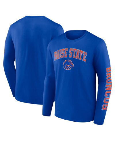 Fanatics Men's Royal Boise State Broncos Distressed Arch Over Logo Long Sleeve Hit T-shirt