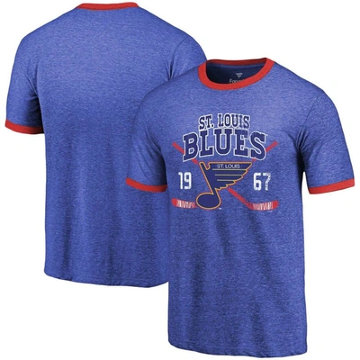 Fanatics Majestic Threads Blue St. Louis Blues Buzzer Beater Tri-blend Ringer T-shirt