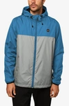 O'neill Nomadic Packable Water Resistant Windbreaker In Cascade Blue