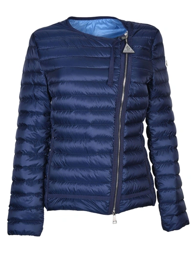 Moncler Zipped Padded Jacket In Blue