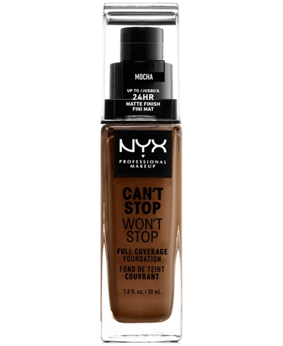 Nyx Professional Makeup Can't Stop Won't Stop Full Coverage Foundation, 1-oz. In Mocha (deep Mocha/olive Undertone)