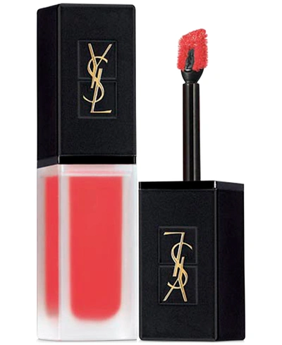 Saint Laurent Tatouage Couture Velvet Cream Liquid Lipstick In Coral Symbol (bright Coral)