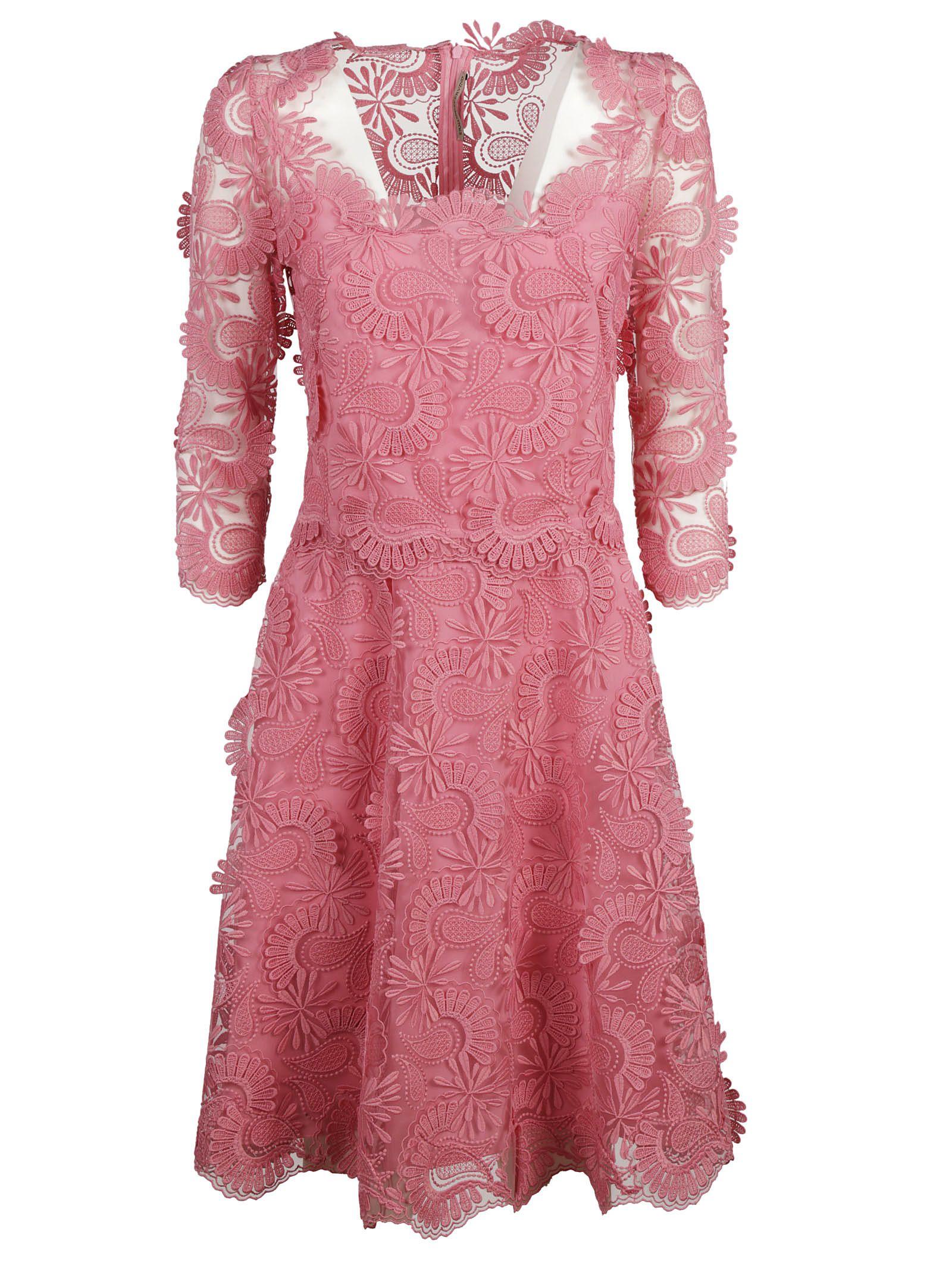 Ermanno Scervino Floral Lace Dress In Pink | ModeSens