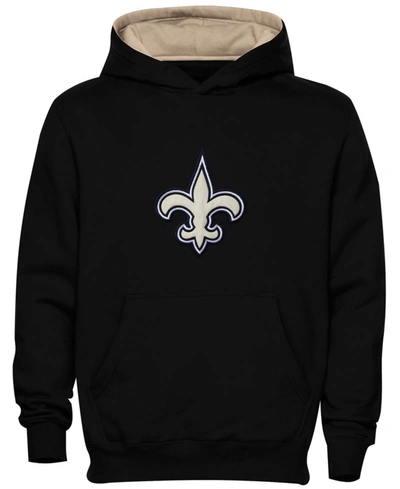 Outerstuff Preschool Girls And Boys Black New Orleans Saints Fan Gear Primary Logo Pullover Hoodie
