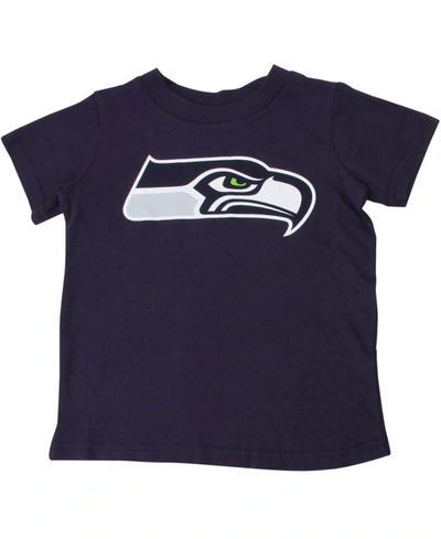 Outerstuff Babies' Toddler Boys And Girls Seattle Seahawks College Navy Team Logo T-shirt