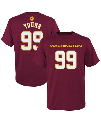 Outerstuff Youth Boys Chase Young Burgundy Washington Football Team Mainliner Player Name Number T-shirt