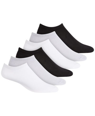 Hue 6 Pack Super-soft Liner Socks In Black,gray,white