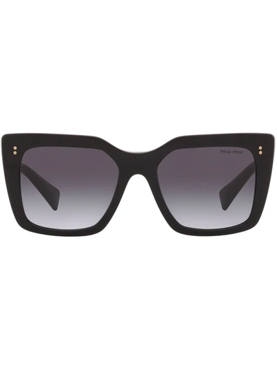 Miu Miu Mu02ws Square-frame Acetate And Metal Sunglasses In Black/ Grey Gradient