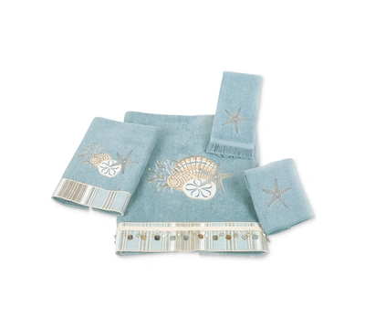 Avanti By The Sea Embroidered Cotton Hand Towel, 16" X 28" In Mineral