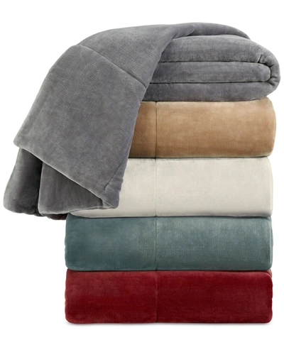 Vellux Luxury Plush Twin Blanket Bedding In Grey