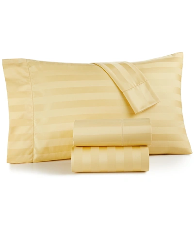 Charter Club Damask 1.5" Stripe 550 Thread Count 100% Supima Cotton 4-pc. Sheet Set, King, Created For Macy's Bed In Taupe