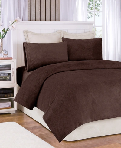 Jla Home True North By Sleep Philosophy Soloft Plush 4-pc Queen Sheet Set Bedding In Brown
