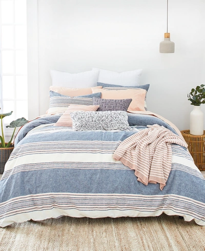 Splendid Tuscan Stripe King Comforter Set Bedding In Navy/multi