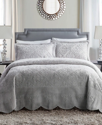 Vcny Home Westland 3-pc. Full Plush Bedspread Set In Grey