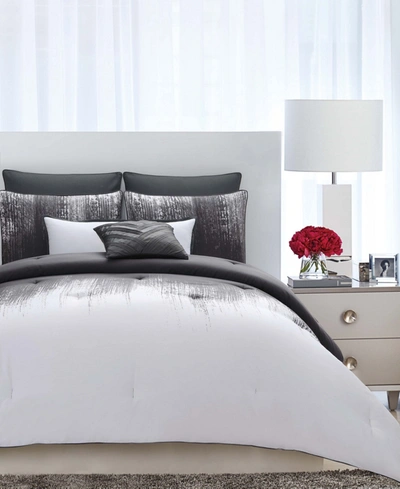 Vince Camuto Home Vince Camuto Lyon Full/queen 3 Piece Duvet Set Bedding In Grey And White