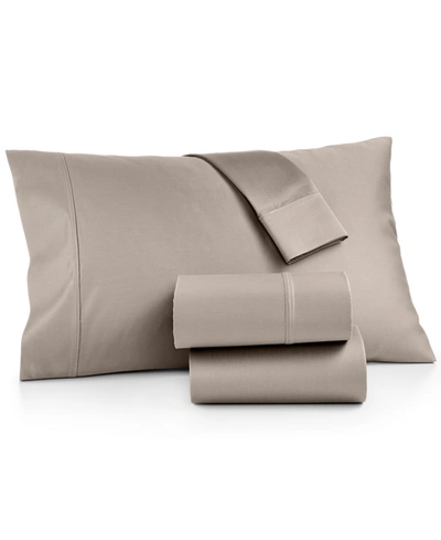 Aq Textiles Bergen House 100% Certified Egyptian Cotton 1000 Thread Count Pillowcase Pair, King Bedding In Taupe