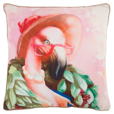 Rizzy Home Mariah Parris Flamingo Polyester Filled Decorative Pillow, 20" X 20" In Pink