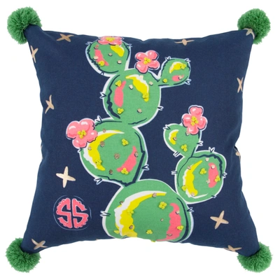Rizzy Home Simply Southern Floral Down Filled Decorative Pillow, 18" X 18" In Floral Cactus