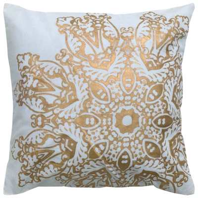 Rizzy Home Medallion Foil Print Polyester Filled Decorative Pillow, 18" X 18" In Gold