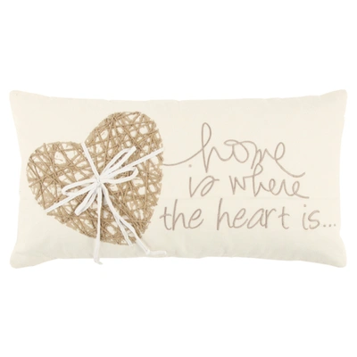 Rizzy Home Heart Polyester Filled Decorative Pillow, 11" X 21" In Gold Heart