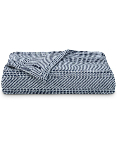 Nautica Chevron Stripe Yarn Dye Cotton Blanket, Full/queen Bedding In Navy