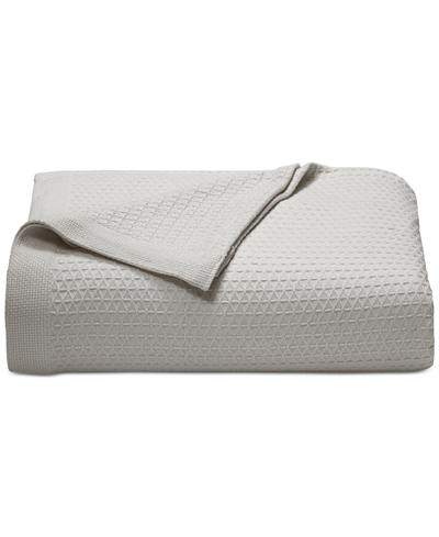 Nautica Baird Solid Cotton Dobby Reversible Blanket, King Bedding In Grey