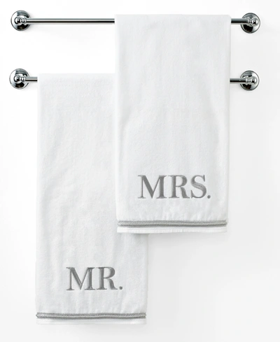 Avanti Mr. & Mrs. Embroidered Cotton Bath Towel, 27" X 50"