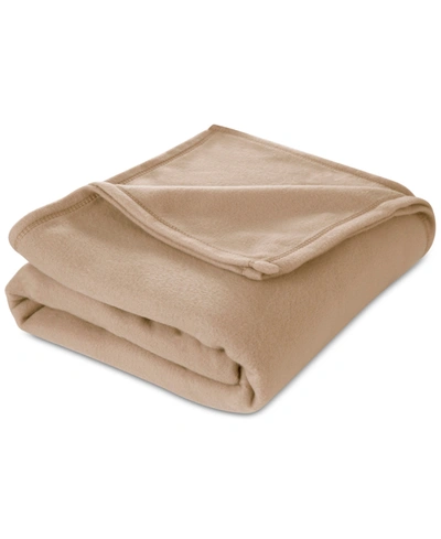 Martex Supersoft Fleece Full/queen Blanket Bedding In Linen