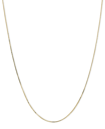 Macy's Box Chain 18" Necklace (1/2mm) In 14k Gold In Yellow Gold