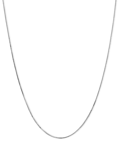 Macy's 14k White Gold Necklace, 18" Plain Box Chain (1/2mm)