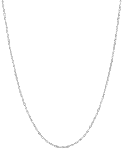 Macy's 14k White Gold Necklace, 18" Light Rope Chain (1mm)