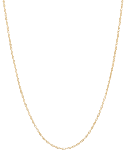 Macy's 14k Gold Necklace, 18" Light Rope Chain (1mm) In Yellow Gold