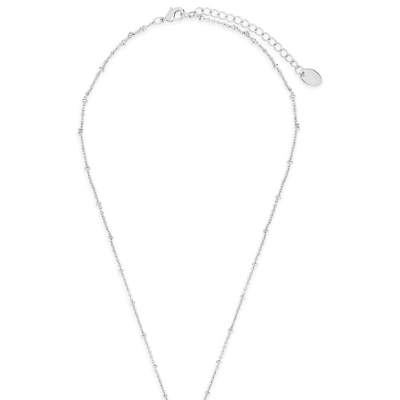 Sterling Forever Women's Ladybug On Beaded Chain Pendant Necklace In Grey