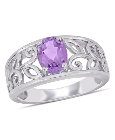 Macy's Amethyst (1 Ct. T.w.) Oval Filigree Sterling Silver Ring