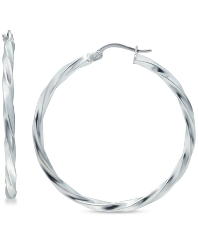 Giani Bernini Twist Hoop Earrings In Sterling Silver, Created For Macy's