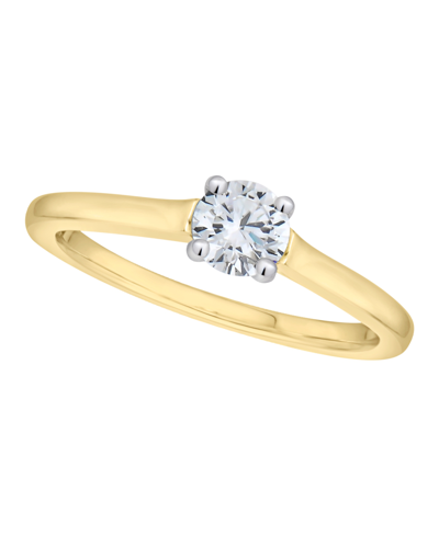 Macy's Diamond Solitaire Engagement Ring (1/2 Ct. T.w.) In 14k White Or Yellow And White Gold In Yellow  White Gold