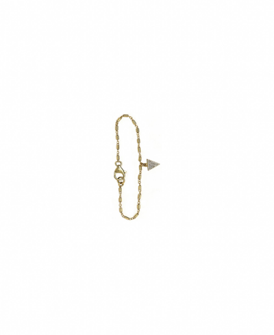 Roberta Sher Designs 14k Gold Filled Single Strand Bracelet With Pave Triangle Charm In Clear