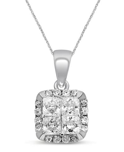 Macy's Diamond Quad Pendant (1/2 Ct. T.w.) 18" Necklace In 14k White Gold